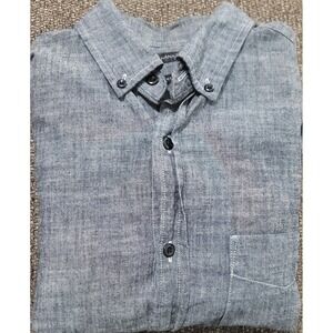 Banana Republic Men's Grey Chambray Grant Slim Fit Long Sleeve Shirt Size Medium